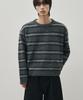 ALYSS Wool Brushed Stripe Round Crop Knit [Charcoal]