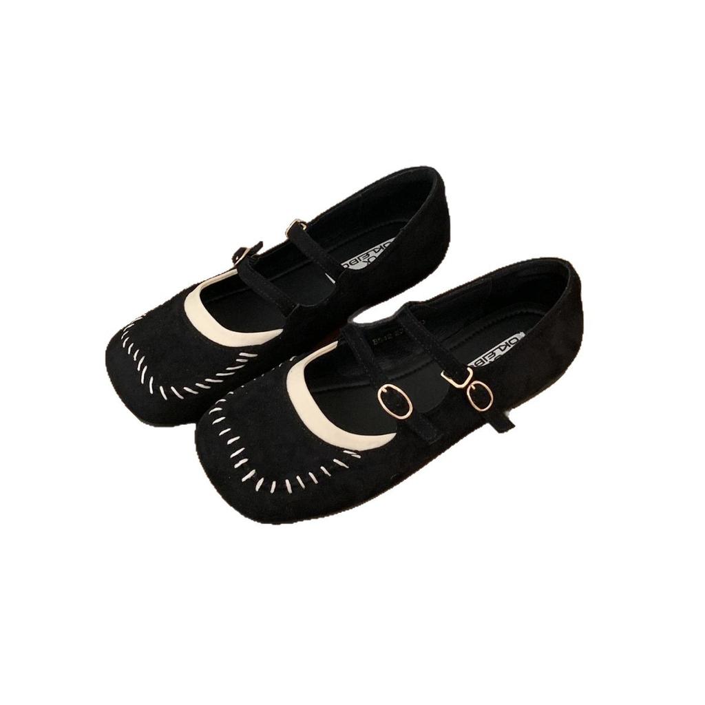 Französische Retro Mary Jane Einzelschuhe mit flacher Sohle Damenschuhe 2025 Herbst Weichsohle vielseitig sanft passend zu Rock Doudou-Schuhe