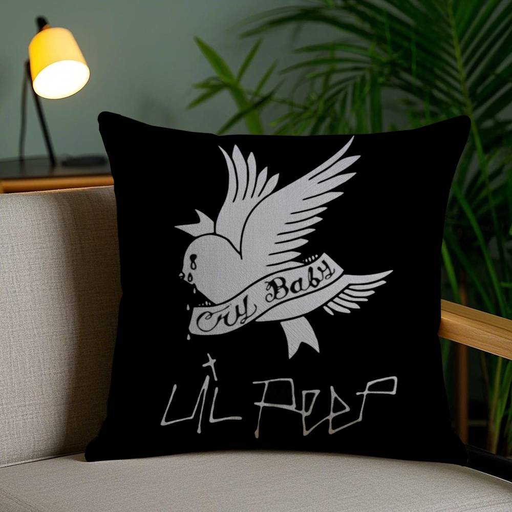 L-Lil Peep H-Hell Boy Pillow Case Sofa Short Plush Double-sided HD Printing Room Home Office Gift Cushion Cover