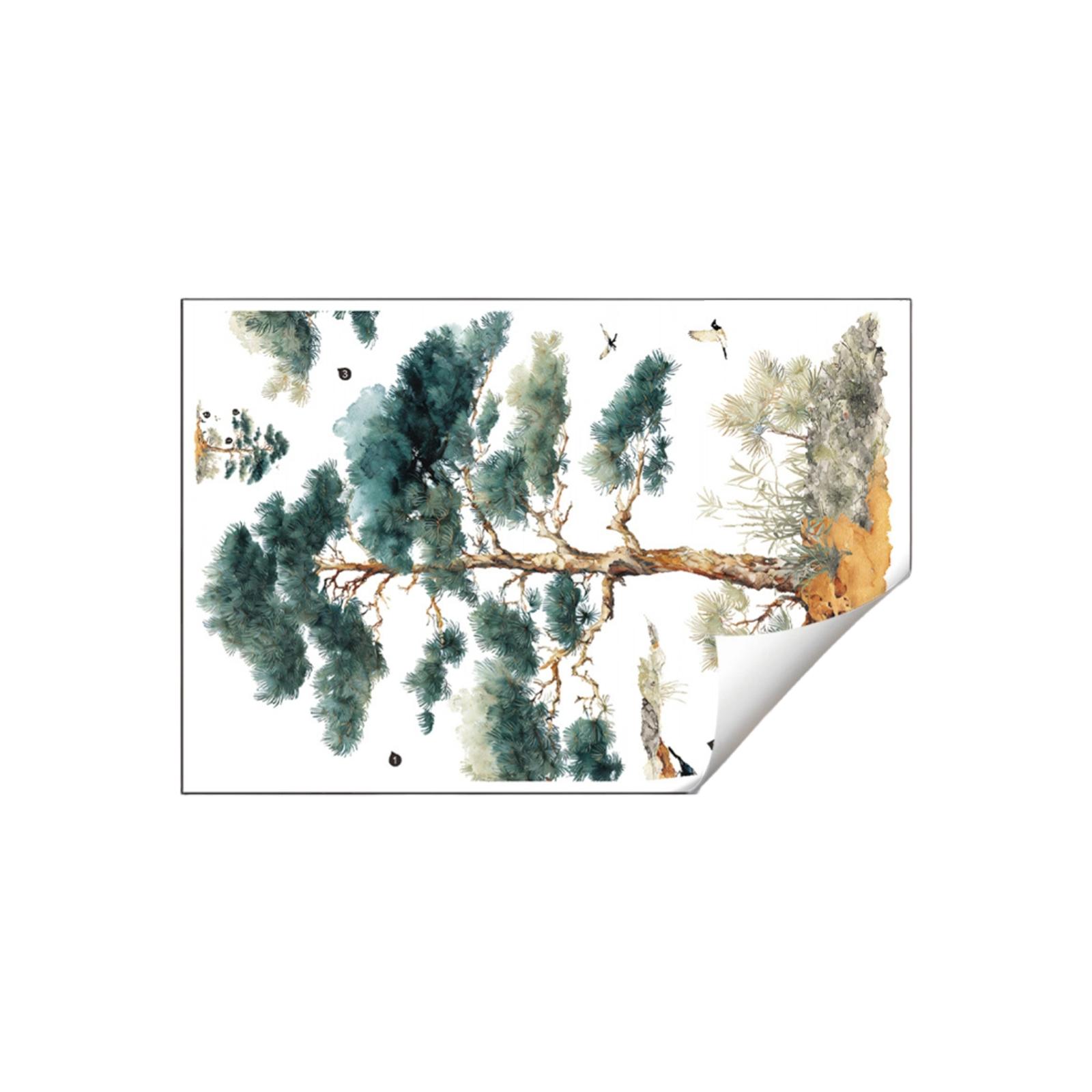 

Настенные наклейки с изображением деревьев в технике живописи тушью для гостиной, прихожей и чайной комнаты.