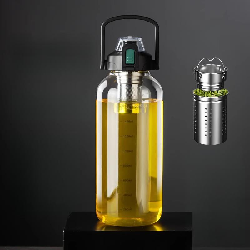 Sport Glasbecher Große Kapazität Verdickt Tee Wasser Trennung Teeflasche Tragbar Hoch Borosilikat Kessel