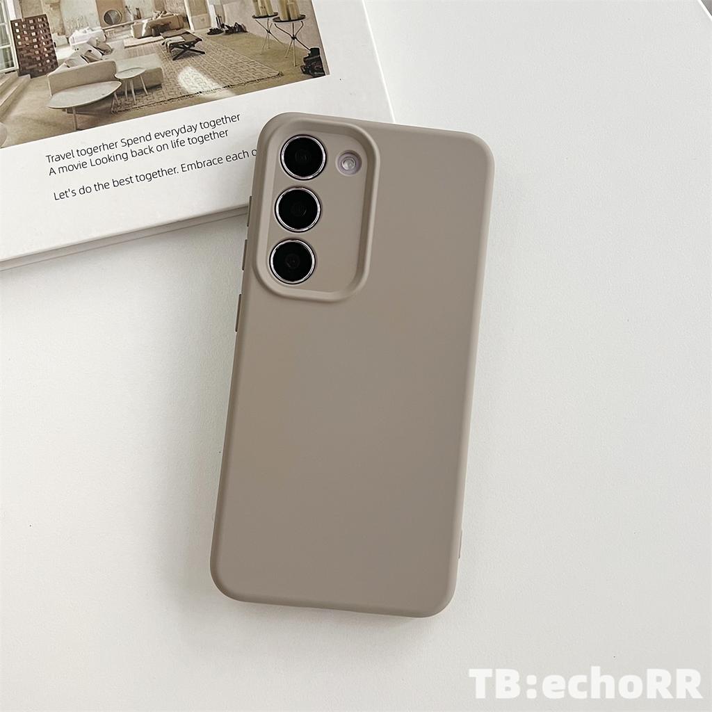 Coque souple en silicone liquide pour SamsungS25Ultra S24 Plus S23 S22 Ultra S24 S22 coque de protection anti-chute à couverture complète de couleur unie