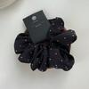 Elegant Retro Shiny Starry Dots Hair Scrunchies Satin Silk Hair Bands Women Rhinestone Satin Hair Rope Solid Color Rubber Bands