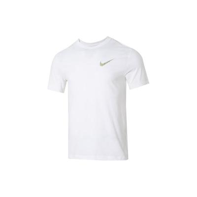 Quick-Dry Elastic Breathable Logo Print Crew Neck Short Sleeve T-Shirt SS24 Men Tops White FQ3867-100
