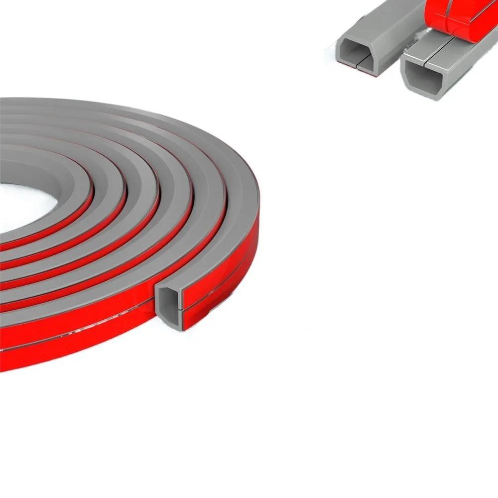 1PC 2M Arc Anti-extrusion Floor Cord Cover Self-Adhesive Power Extension Wiring Duct Cable Protector Home Outdoor Wire Organizer