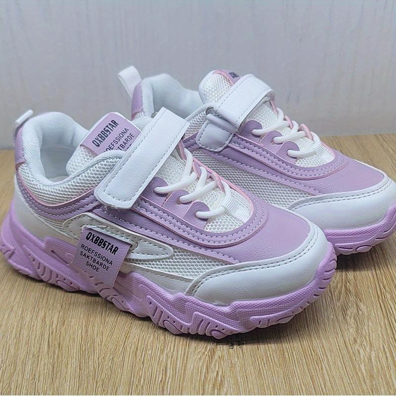 Trendy Low Top Mesh Sneakers For Girls, Breathable Lightweight Anti Slip Trendy Sneakers With Hook And Loop Fastener