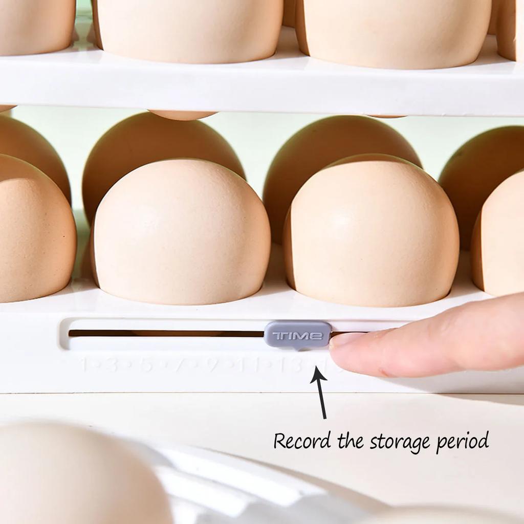 1 Stück-Kühlschrank Eierablage, Abnehmbare Klappbare Eieraufbewahrungsablage, Kühlschrank Seitenfachtür Eierablage mit Timer