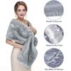 WTEMPO Winter Warm Faux Fur Wedding Dress Shawls Soft Plush Shawls for Performance/Party Retro Long Shawls Windproof Cold-proof Wide Scarves