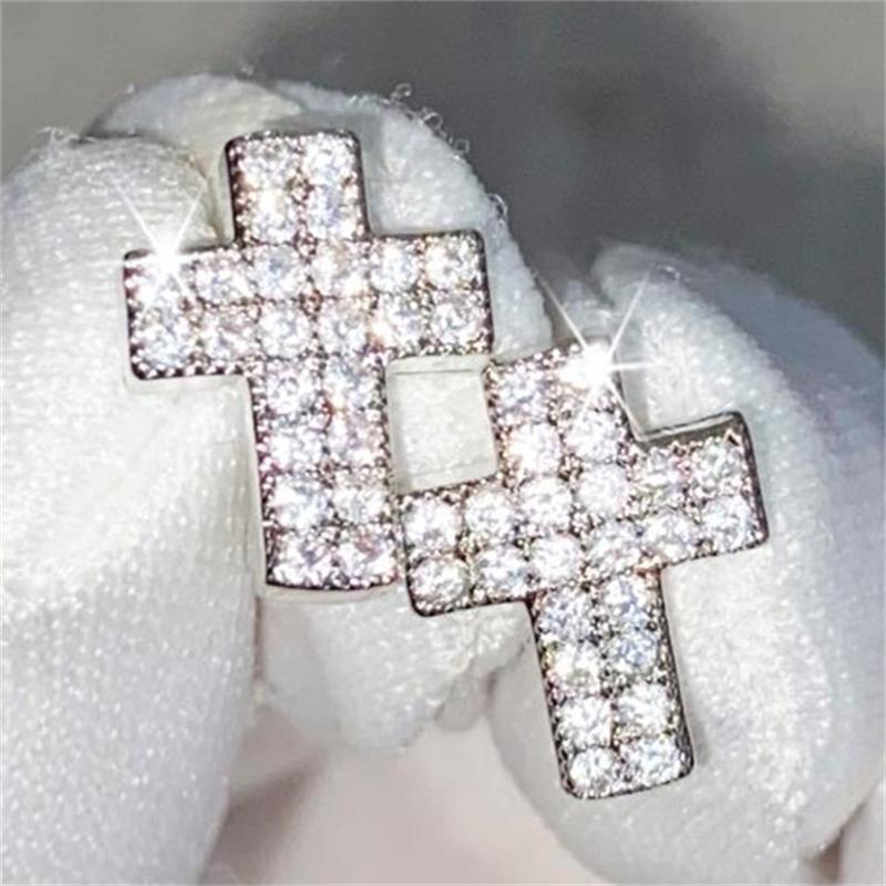 CC Small Cross Stud Earrings Women 925 Silver Needle High Jewelry Ears Brincos Direct Mail CCE670