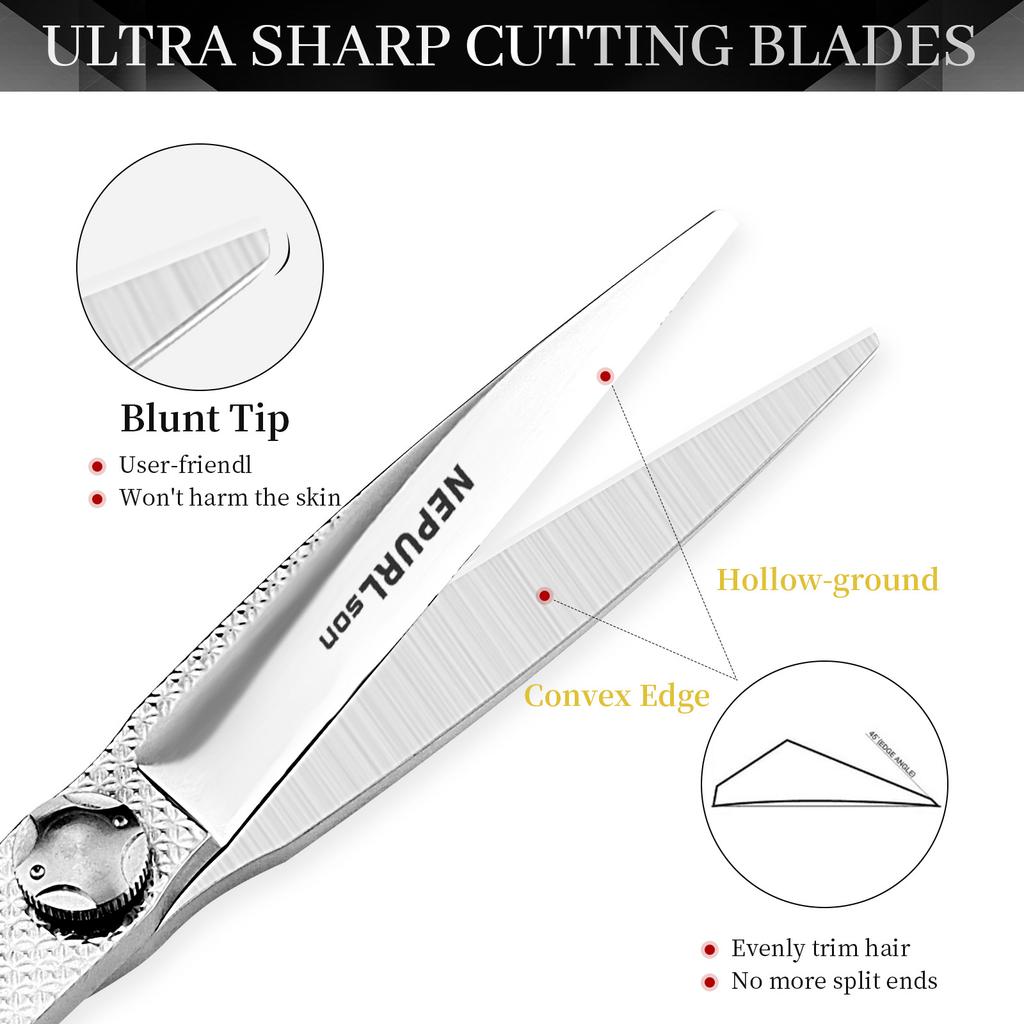 6.0 Inch Nepson Lyl-10 High-End, Hair Scissors, Hair Salon Special, Straight Scissors, Tooth Scissors Vg10