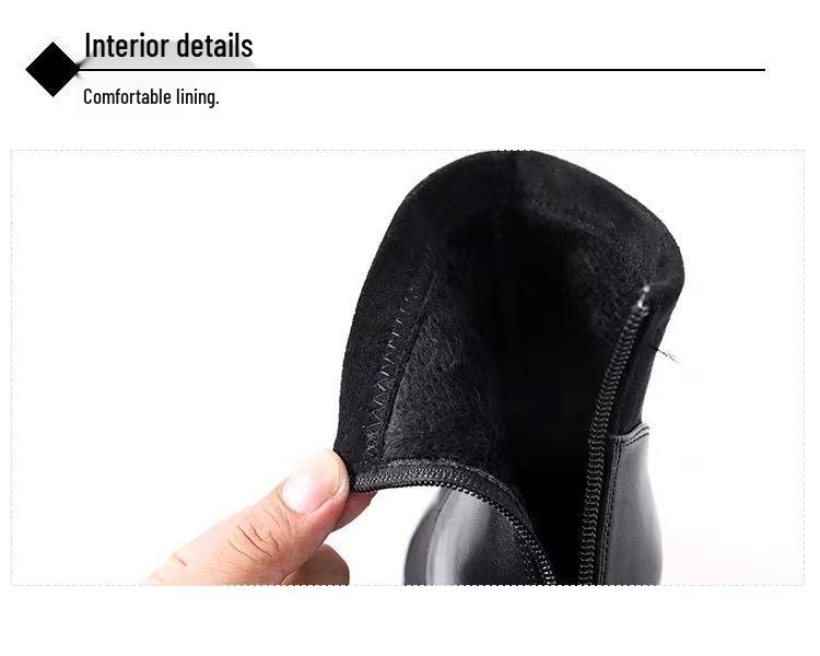 Women's High-Heel Platform Stretch Boots: Autumn/Winter Fashion, Ankle-Length, Thick Sole, Spliced Design.