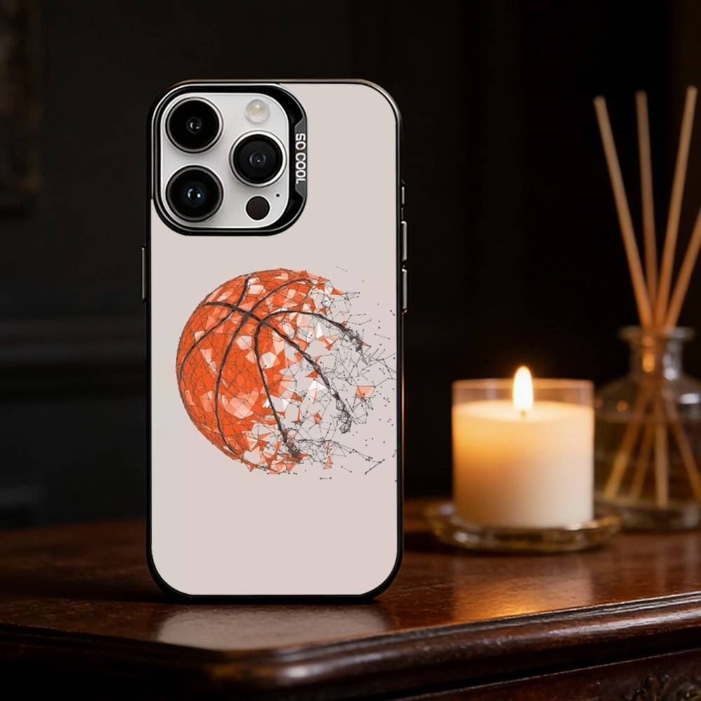 

Basketball Sport Phone Case For iPhone 17 16 15 14 13 12 11 Pro Max Plus Silver Matte Black Cover iPhone17