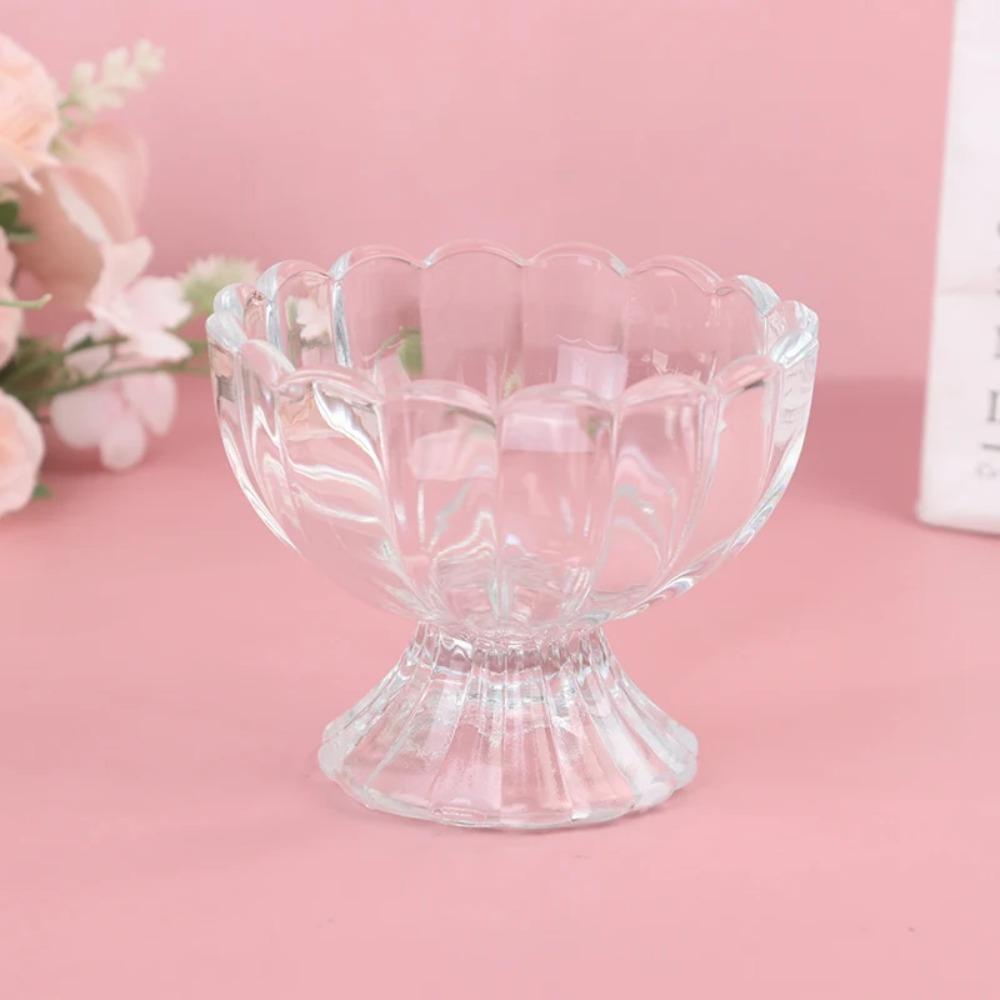 Transparent Ice Cream Bowl Flowers Shape Goblet Salad Bowl Pudding Cups  Milkshake
