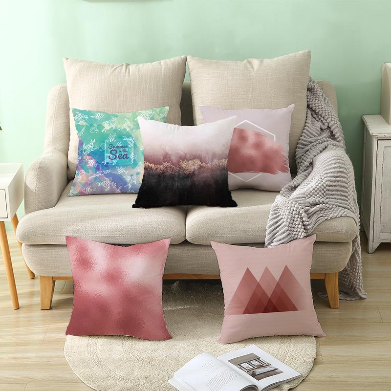 Car Cushion Cover Geometric Gold Print Sofa Square Pillow Cover Cushion Cover Home Furnishings