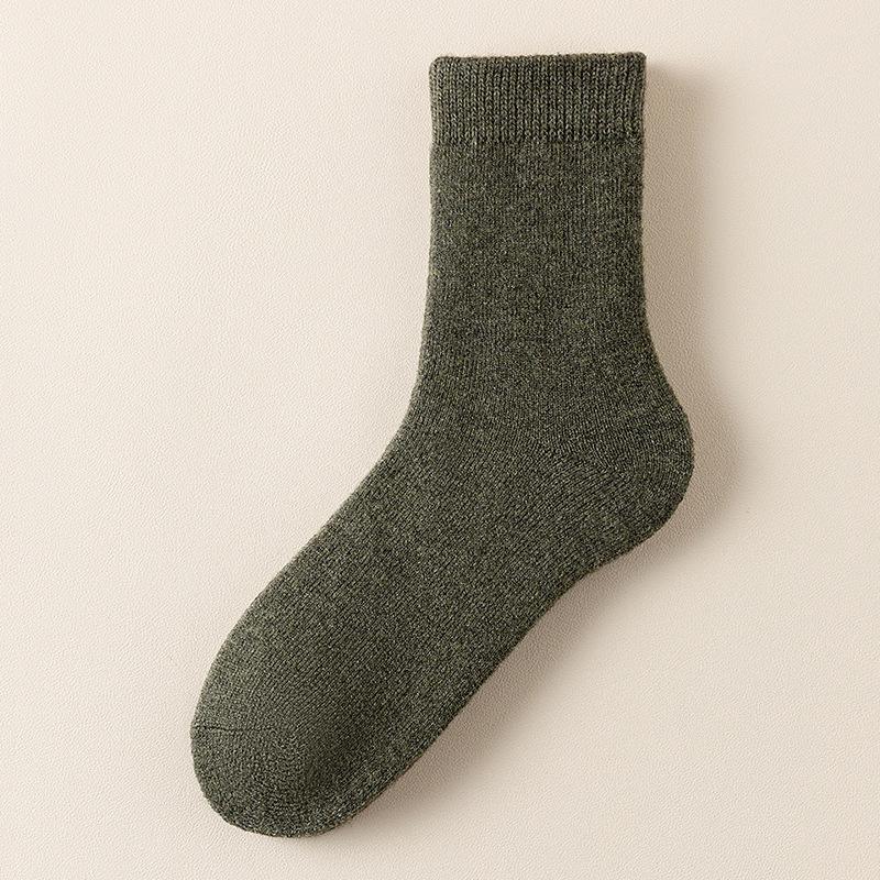 Cashmere Socks Men'S Medium Tube Socks Keep Warm In Season, Super Thick Fleece Wool Socks, Thickened Deodorant Men'S Socks In Winter