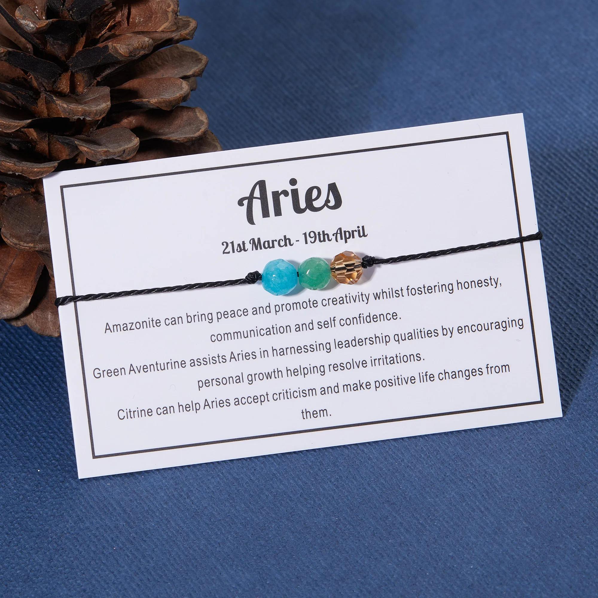 

12 Созвездие Натуральный Камень Бусины Браслеты Дружба Пары День Рождения