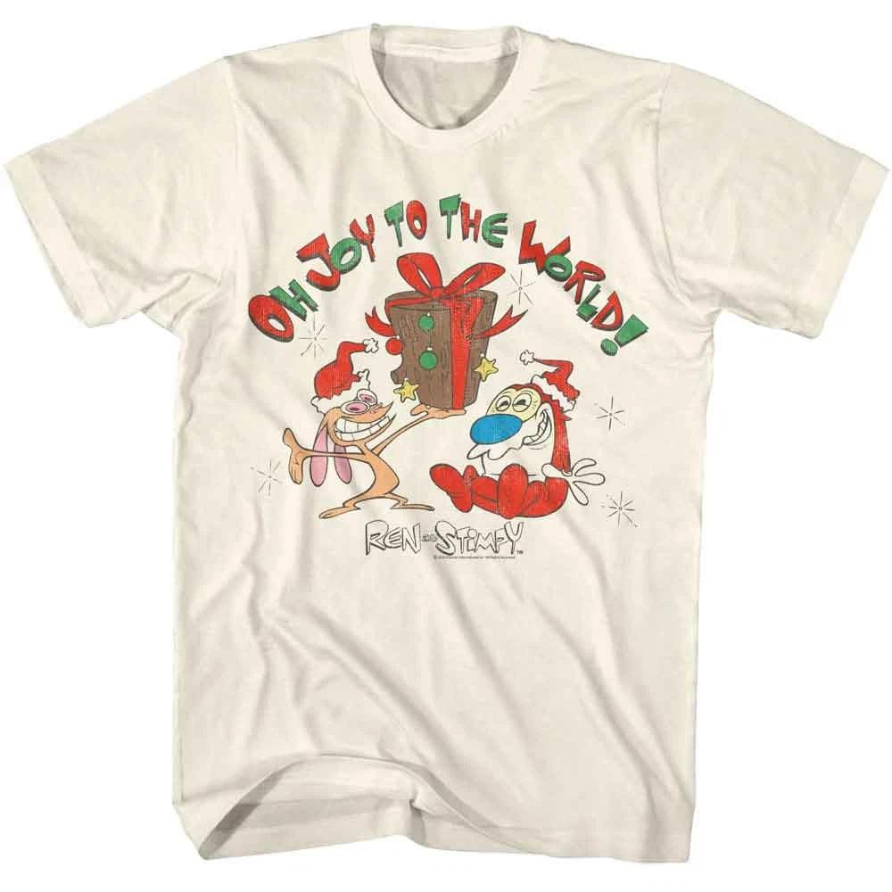 Ren And Stimpy Joy To The World Natural TV Shirt 100