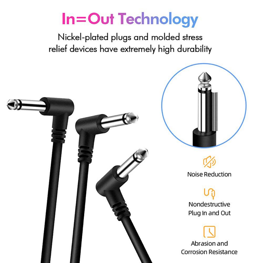 6.35Mm Guitar Effects Pedal Cable Guitar Audio Cable 0.3M Low Noise Male To Male Line Pedal High Fidelity Bass Universal Cable