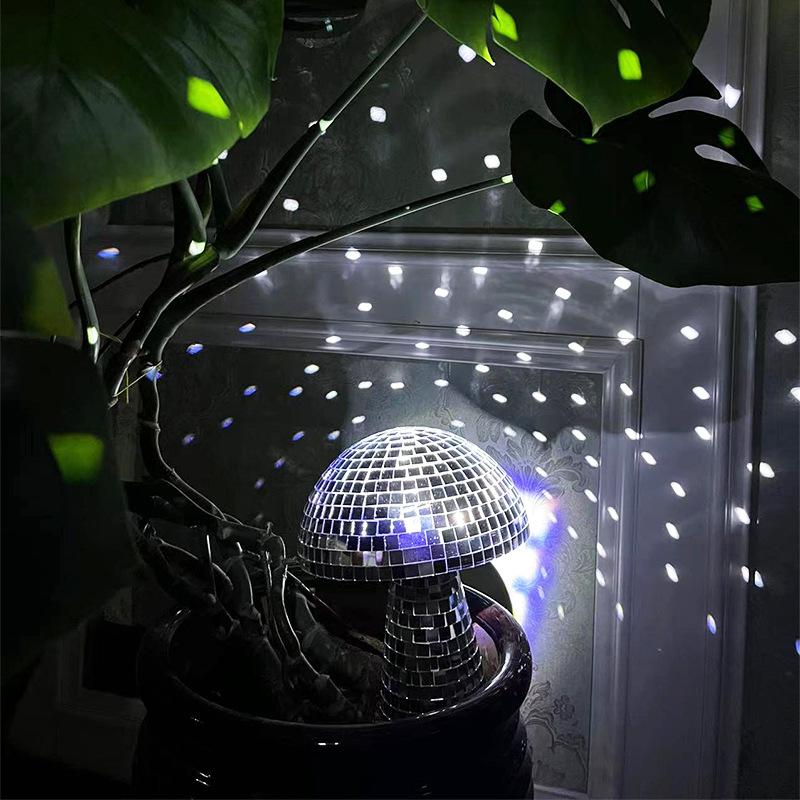 WTEMPO DIY Disco Mushroom Mirror Glass Laser Paper Mushroom Decoration for Home Decoration