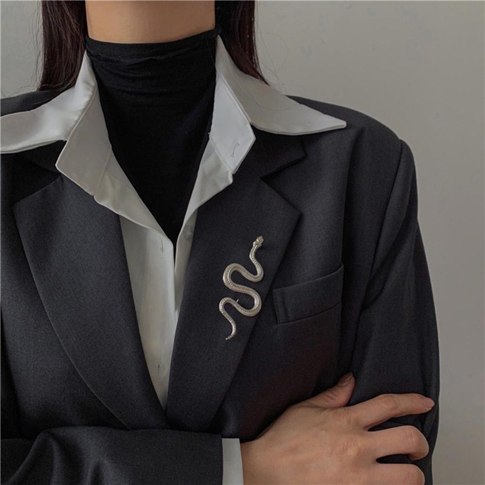 Elegant Gifts Animal Women Metal Trendy Collar Accessories Snake Brooch Pins Badge Fashion Jewelry