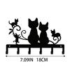 Black Cat Metal Wall Hook, Silhouette Key Holder, Decorative Animal Hook for Entryway Living Room Halloween Gift