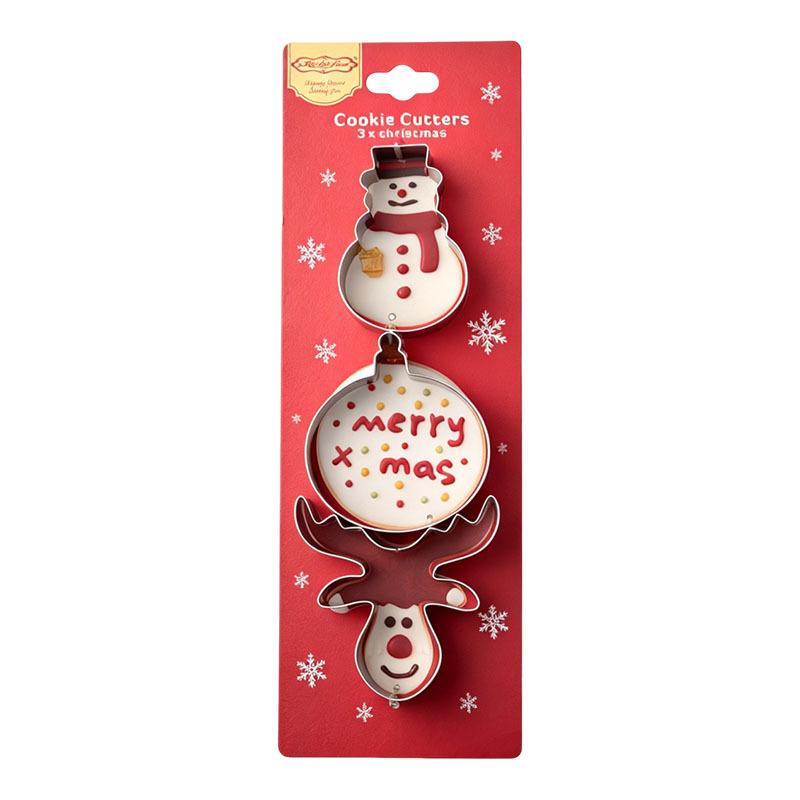 

Christmas 3-Piece Cookie Cutter Set: Molds & Fondant Baking Tools YW0081 Christmas 3-Piece Set