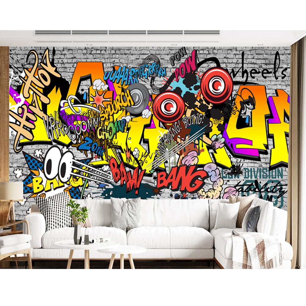 Fototapeta Graffiti Evropská ručně malovaná Graffiti Fototapeta vhodná pro ložnici Obývací pokoj Restaurace Tapeta