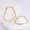 1 Pair Heart Shape Creole Hoop Earrings Female Gold Color Stainless Steel Smooth Big Earrings For Women Party Jewelry Gift 2025