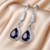 A Pair of Luxurious Geometric Elegant Teardrop Shaped Female Earrings, Wedding Engagement Party Jewelry Accessories
