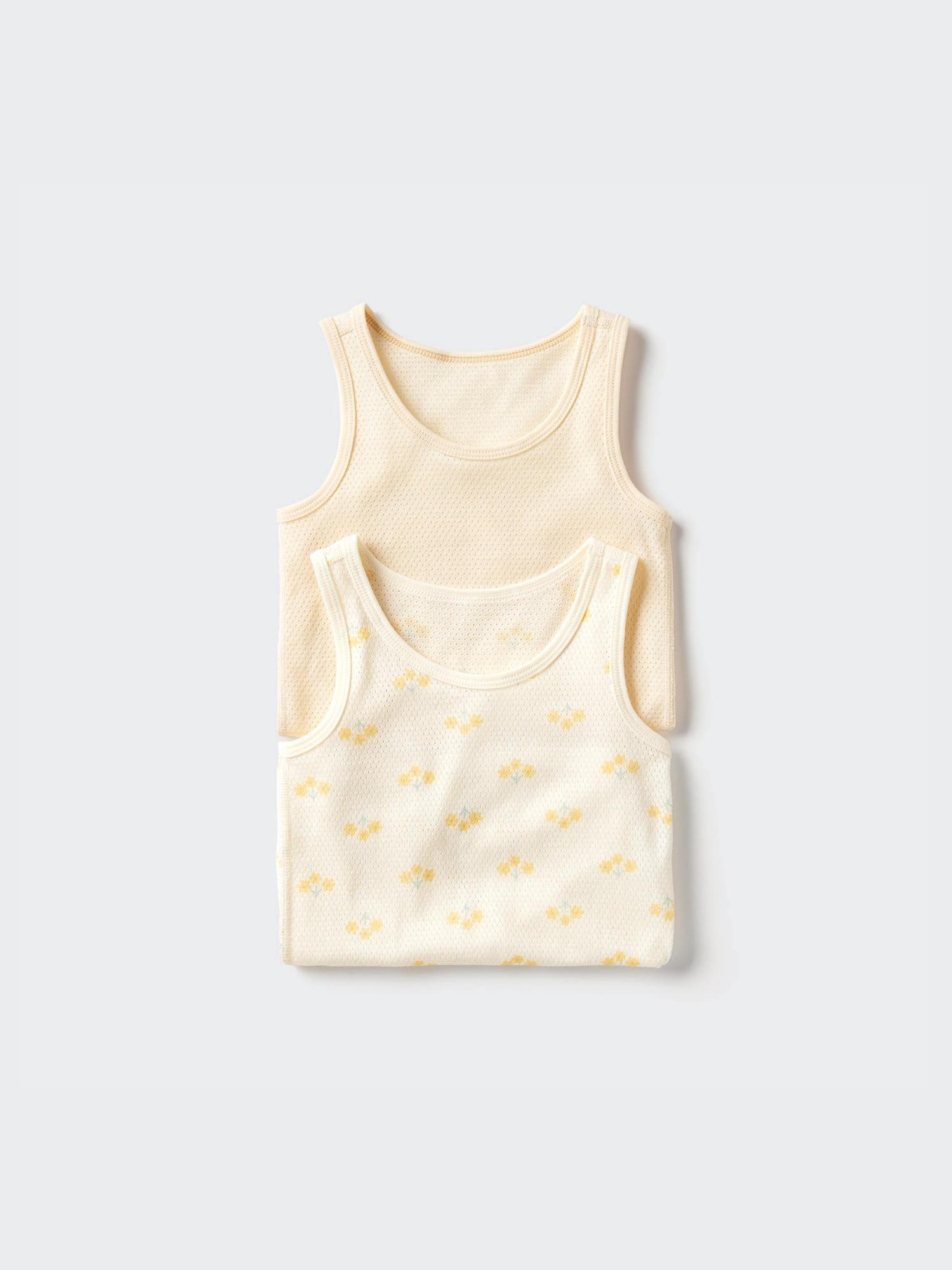 Uniqlo Япония Хлопковая сетчатая майка, 2 шт. 40 CREAM/120