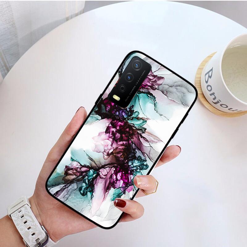 Husa de telefon din marmura colorata pentru VIVO Y31 Y21 Y70 Y21S Y20 Y72 1907 Y12 Y11S Y53S Y33S Y55 Y76 Y51 Y15S Y01