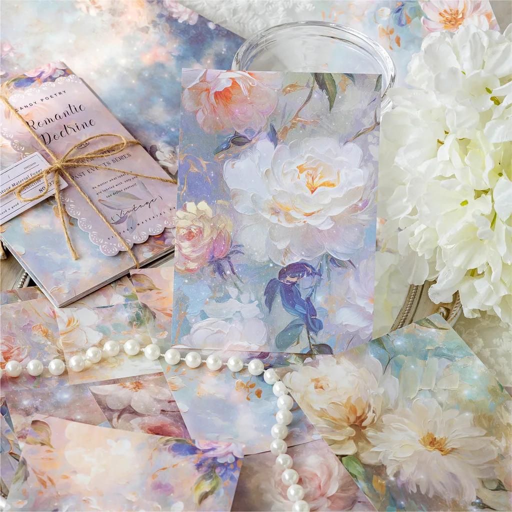 30sheets Vintage Floral Paper Base Decorative Background Paper Hand Made DIY Scrapbooking Craft Paper