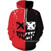 Mens Oversized Hooded Sweatshirt With Digital Print Casual Long Sleeve Top