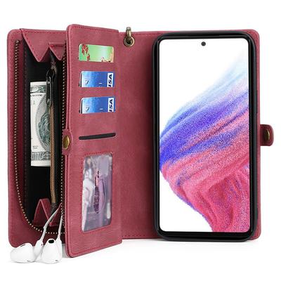 MEGSHI 017 Series For Samsung Galaxy A32 4G (EU Version) Detachable Leather Case Magnetic Absorption Zippered Wallet Shockproof Cover