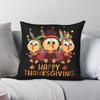 Happy Thanksgiving Turkey Day Square Pillowcase Polyester Linen Velvet Printed Zip Decor Throw Pillow Case Sofa Cushion Cover