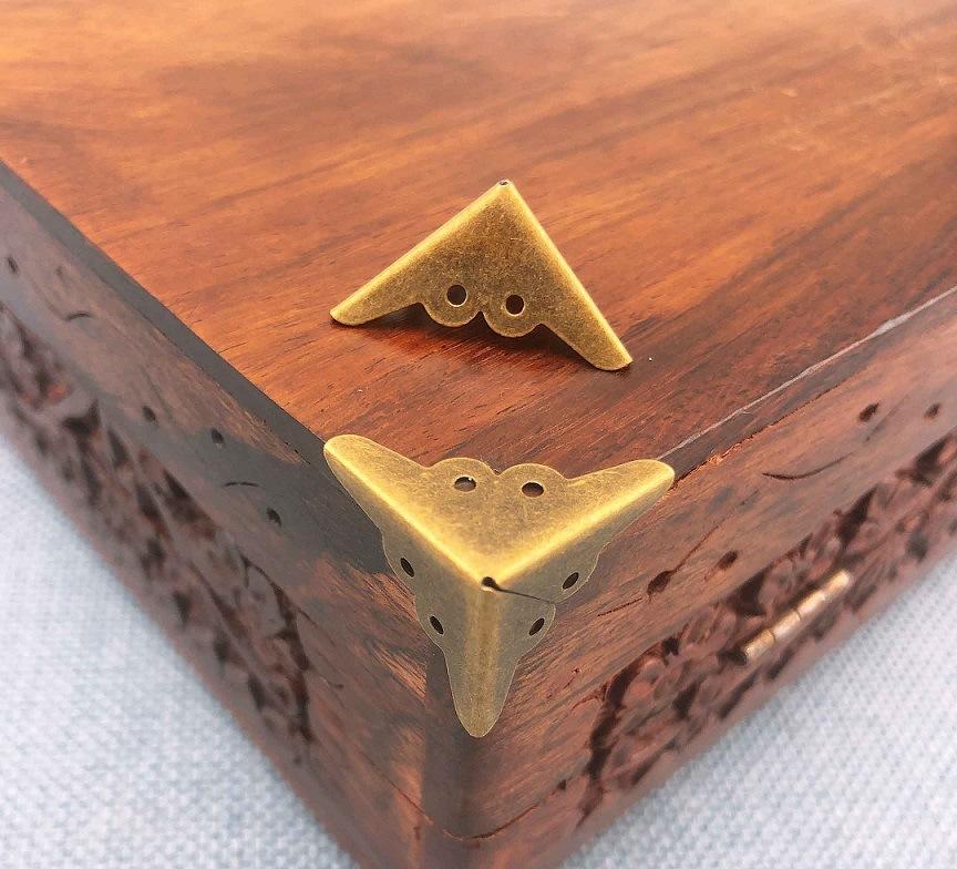 20Pcs Iron Box Corner Yellow Decorative Pack Corner Four Sides Protection Mini Corner 18mm