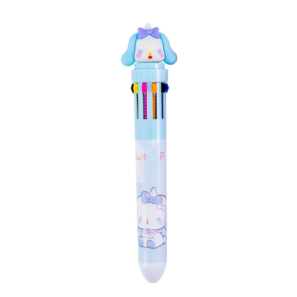 Cartoon Multi-Color Click Ballpoint Pen - Cute Ten-Color Planner Pen for Students, Creative Stationery Prize