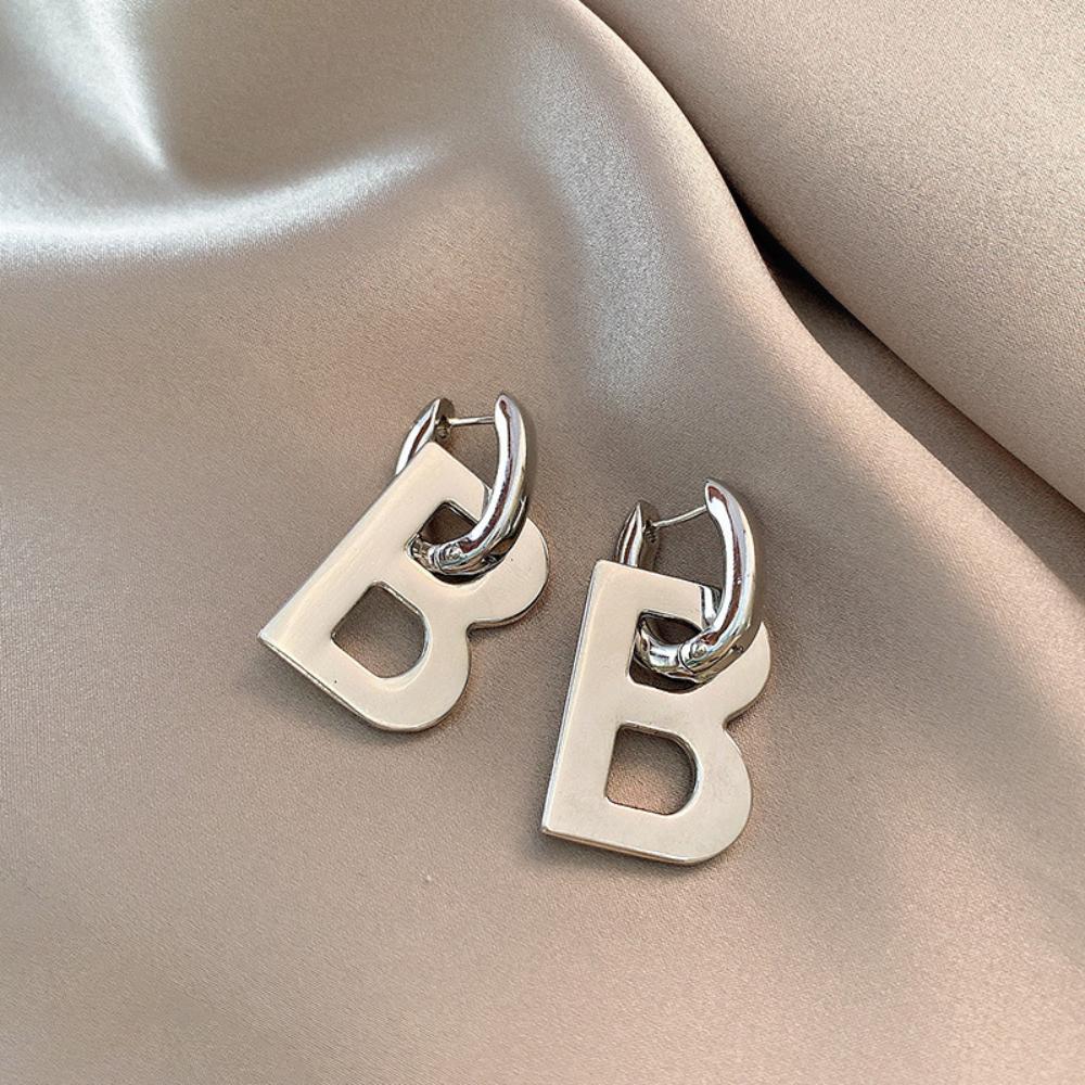 New Fashion Charm Letter B Drop Dangle Earrings for Women Personality Korean Minimalist Gold Hoop Earring Jewelry Gift