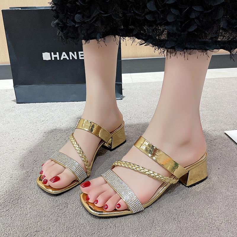 Fashion New Design Summer Women's Fashionable Women's Slippers 2025 New for Slippers Comfortable High Heels Zapatillas Mujer