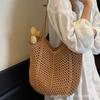 Woven Straw Bag Women's Large Capacity 2025 New Spring and Summer Versatile Leisure Shoulder Seaside Vacation Beach Bag