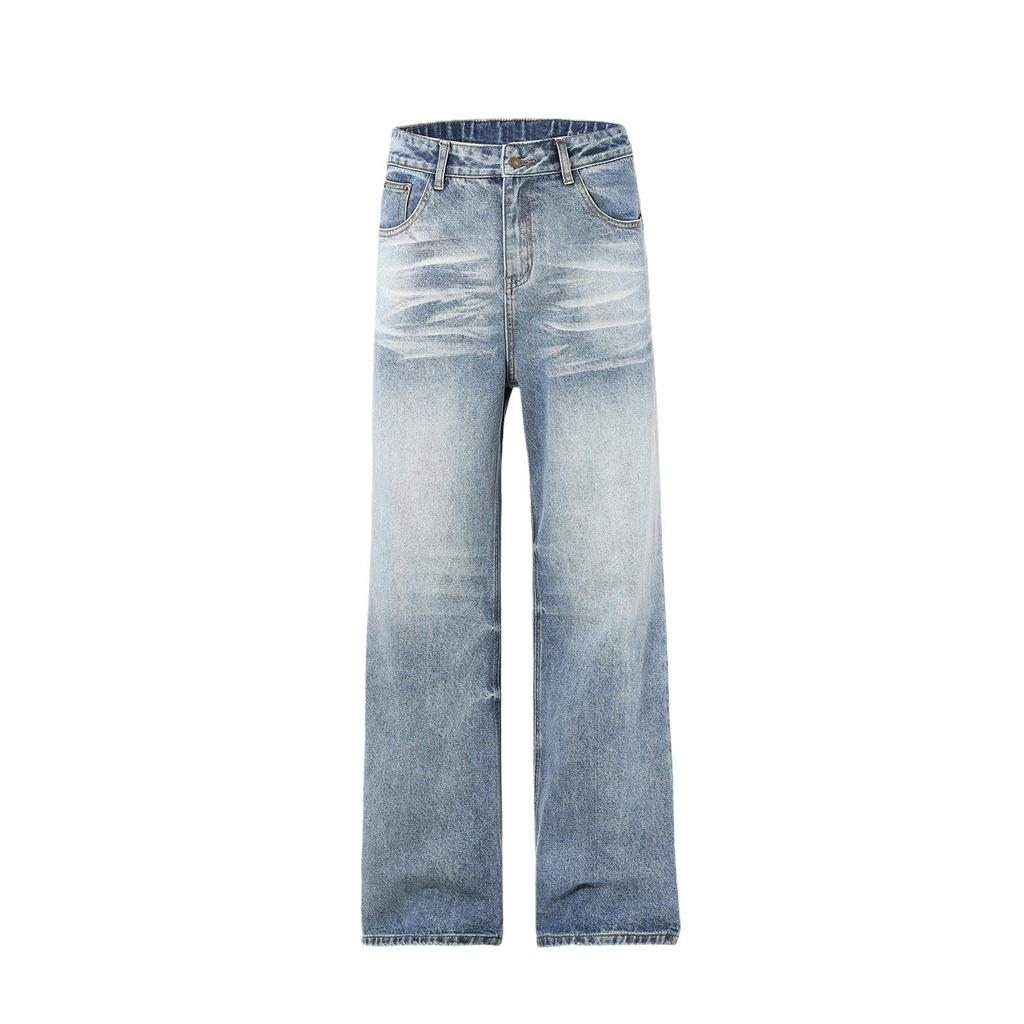 American Street Light-flare Straight Jeans Men's Slim Loose Wash Cat Whisker Niche Flared Pants