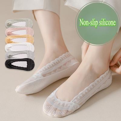 Spring and Summer Thin Non-slip Sock Sole Invisible Single Shoes Short Socks High Heels Lace Socks