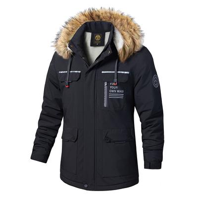 Jacket Men's Plush Thick Coat Autumn and Winter Warm Hooded Jacket Men's Jacket