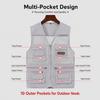 Gilet da Uomo Leggero in Rete con Tasche Multiple, Scollo a V Senza Maniche, Gilet Casual per Estate, Viaggi all'Aperto, Fotografia