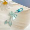 Sweet Cute Staining Colorful Bowknot Glittering Fish Tail Key Chains for Women Mobile Phone Chain Pendant Bag Charm Jewelry Gift
