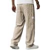 2026 Spring/Summer New Men's Solid Color Breathable Cotton-Linen Pocket Casual Trousers