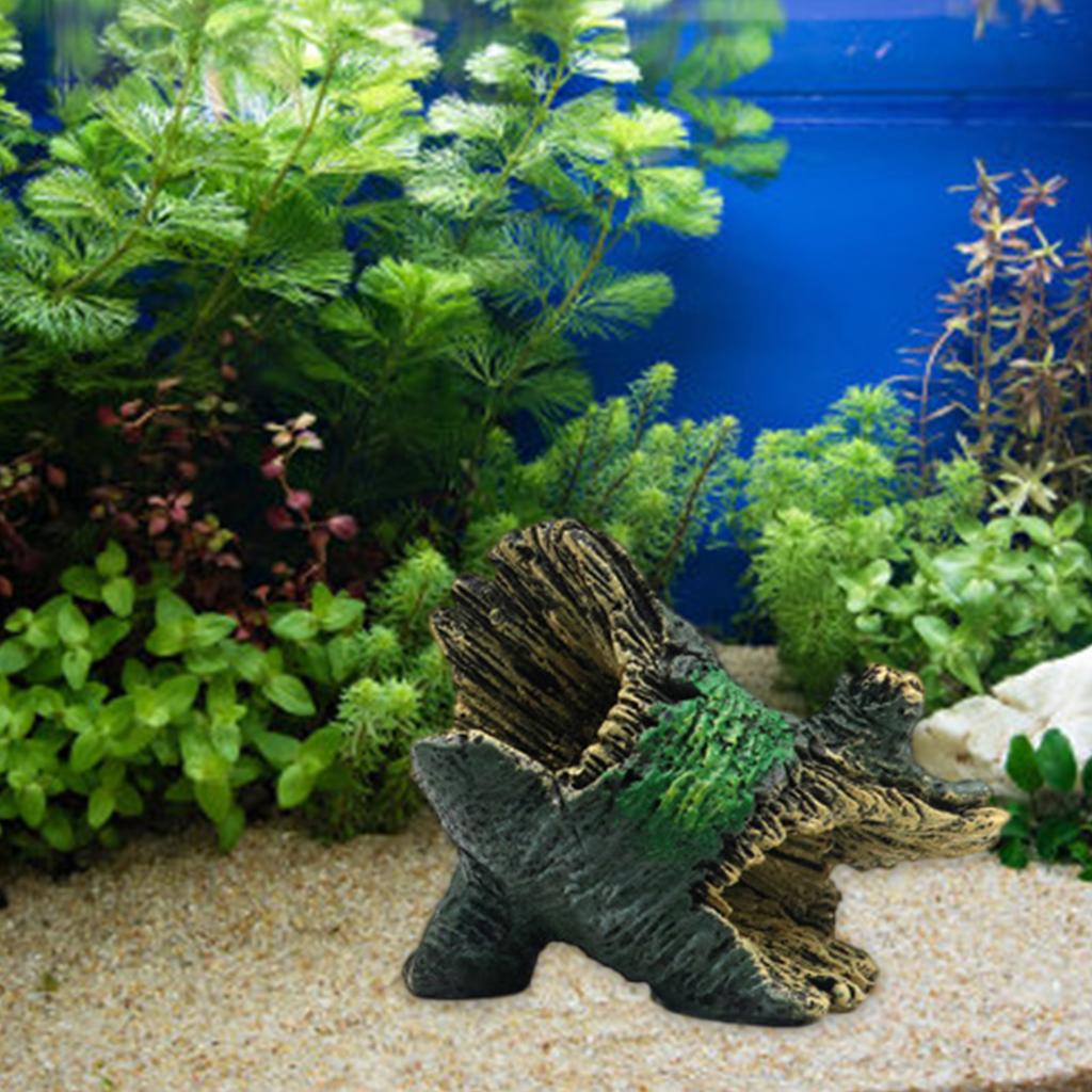 Aquarium Decorations Realistic Trunk Landscaping Resin Deadwood for Potted Plant Shrimp Fish Hideouts Shelter Cave House