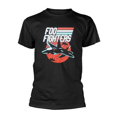 Foo Fighters T-Shirt Kampfjet Rock Offiziell Neu Schwarz