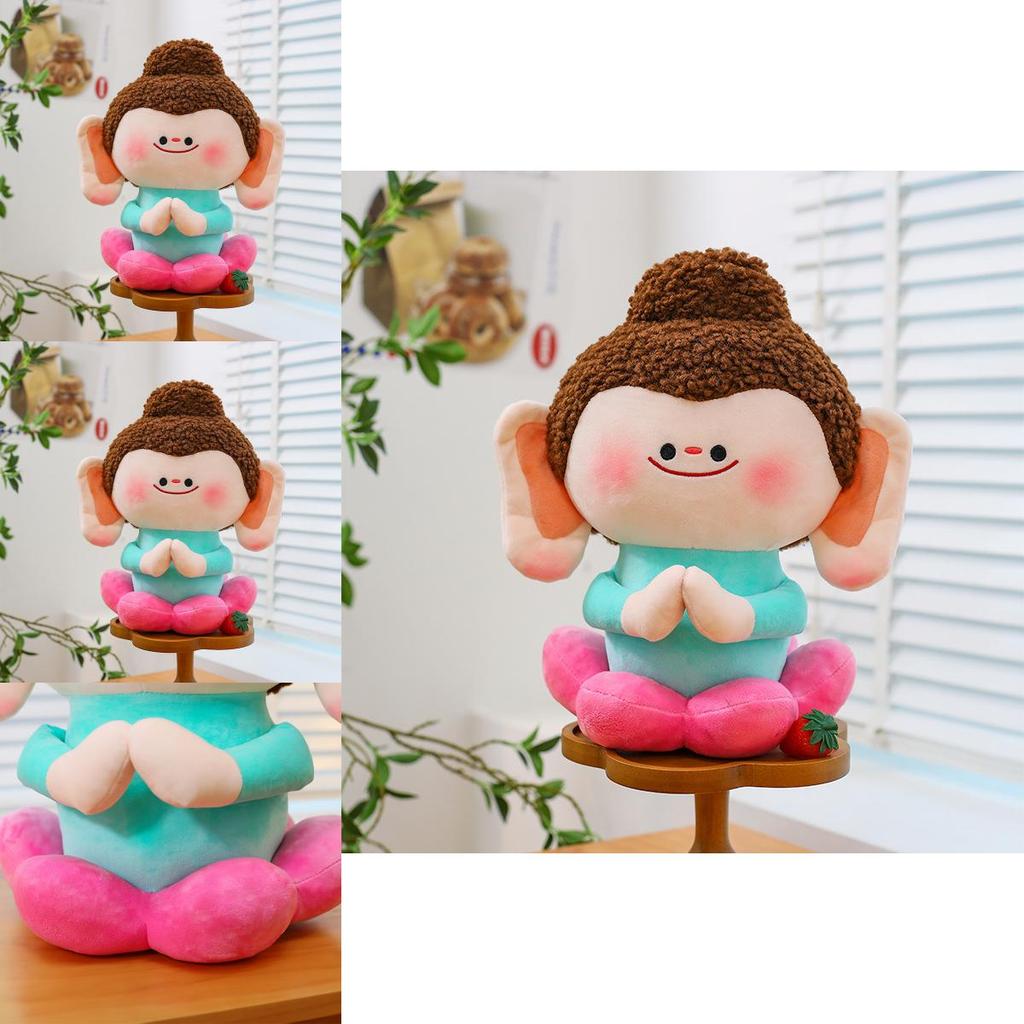 Lotus Buddha Cute Plush Doll Backpack Soft Crystal Fur Stuffed Animal Gift For Kids