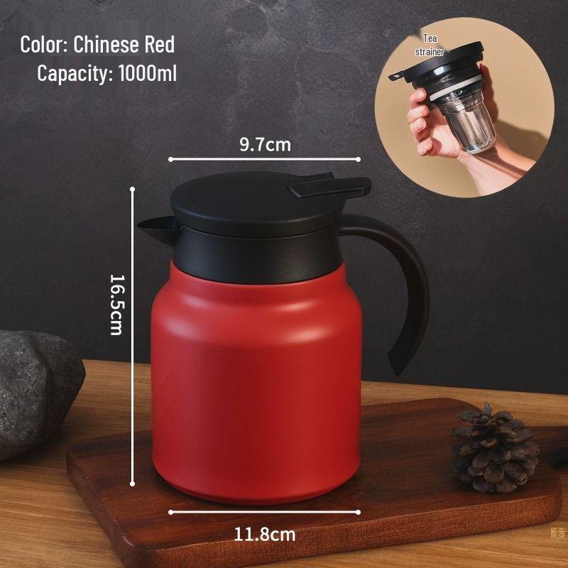 316 Stainless Steel Insulated Kettle with Tea Infuser - Compact Home or Office Hot Water Bottle